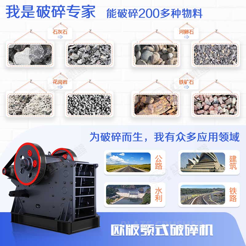 顎式破碎機(jī)能力強(qiáng)、應(yīng)用范圍廣